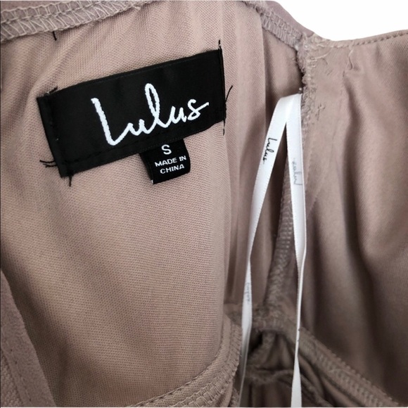 Lulu’s Taupe Georgette Halter Maxi Dress. S… - Picture 4 of 9